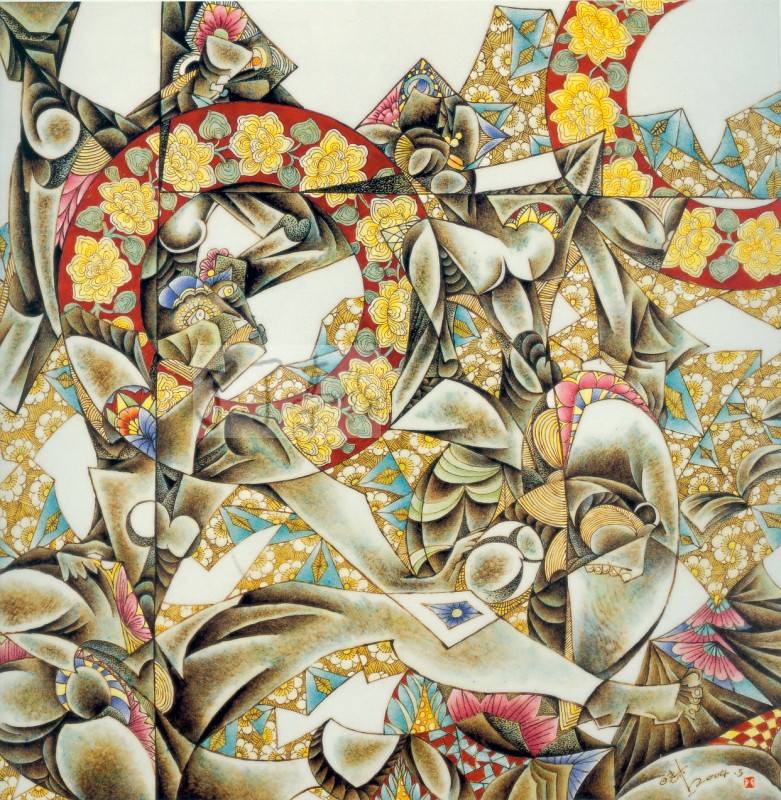 张晓杰+釉上彩作品:绿的组合