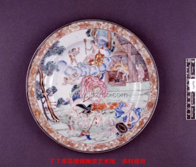 大英博物馆藏品图片:清乾隆粉彩瓷器-了了亭-景