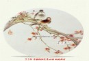 潘匋宇：双鹊红梅·粉彩圆形瓷板画