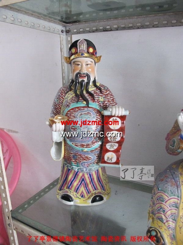 文武财神-景德镇陶瓷雕塑解释-了了亭-景德镇陶