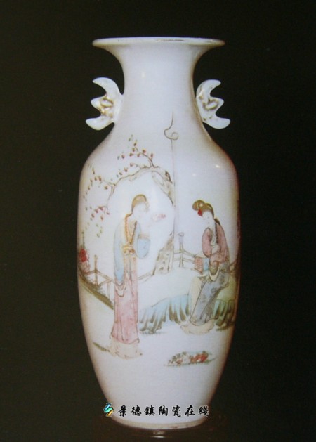 杨荣昌作·桃花美女·花瓶