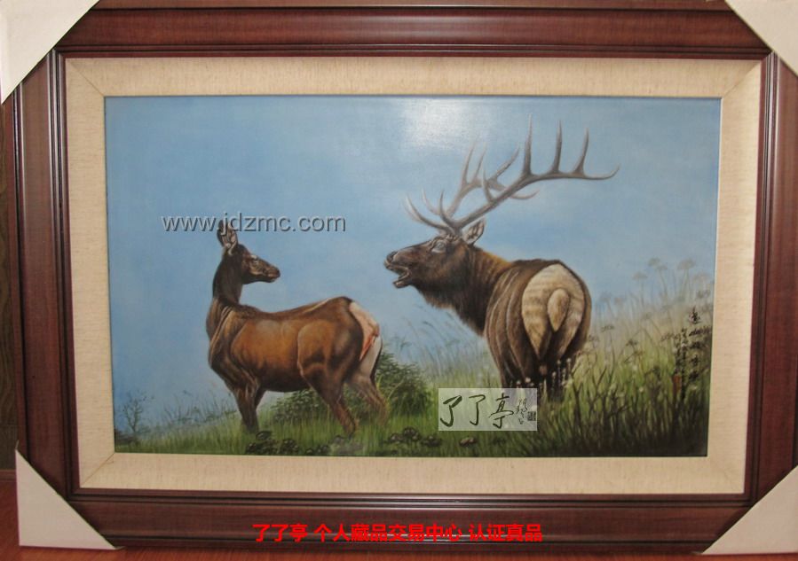 黄爱华《远山的呼唤》釉上彩瓷板