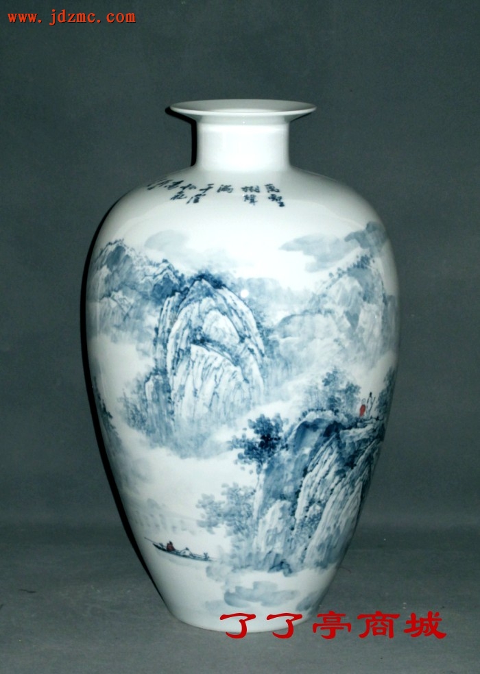 《万壑树声满》.青花.胡达民(江西省高级工艺美术师)