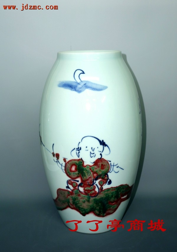 《婴戏.2》·青花釉里红·李云峰（高级工艺美术师）