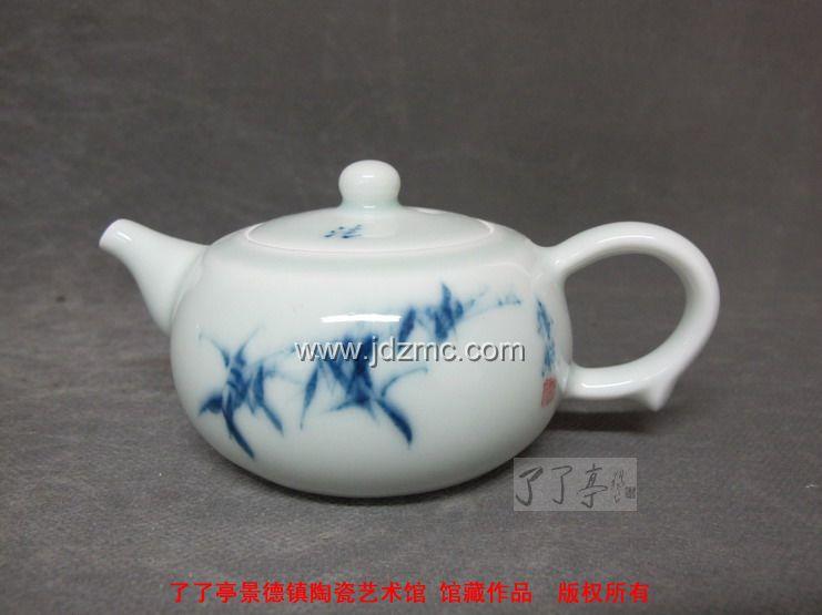 秦胜照 青花“竹”20件大小茶壶