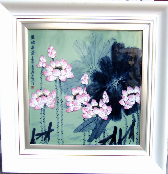 “满塘荷韵”·影青釉高温彩·宁勤征（中国工艺美术大师）