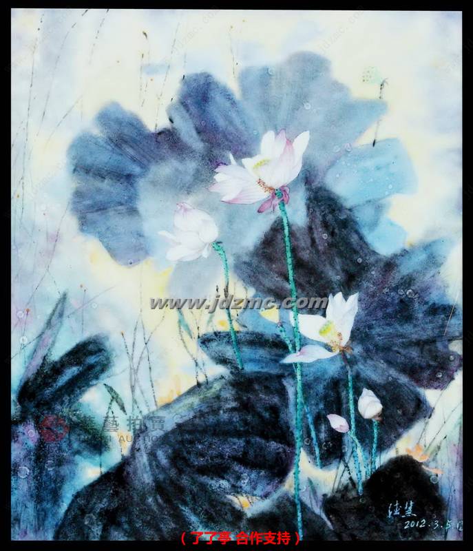 清风荷影•综合装饰瓷板 邬德慧