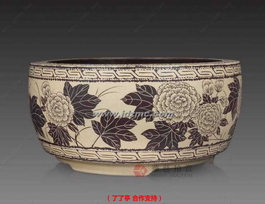 吉州窑芙蓉纹鼓式香炉•釉下彩香炉 刘晓玉