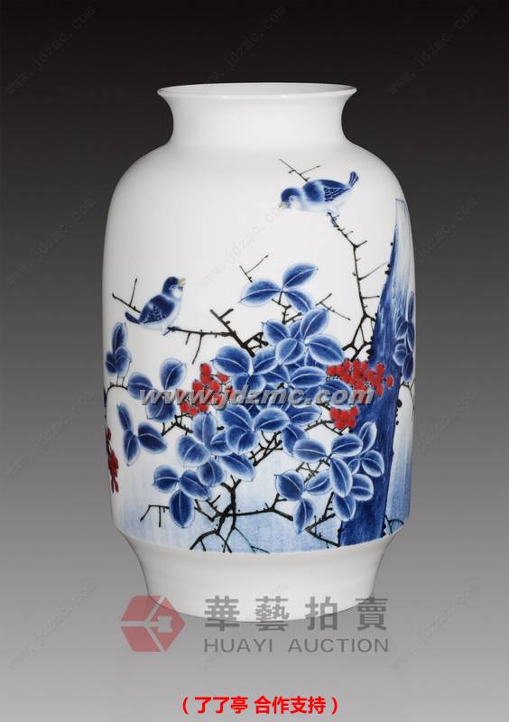 秋实•釉下彩瓷瓶 曹文选