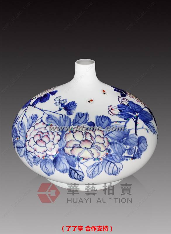 花卉•青花斗彩瓷瓶 辛婷