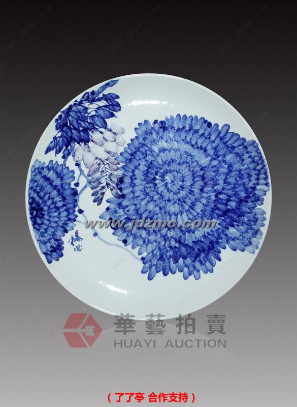 向日葵•青花瓷盘 杨冰