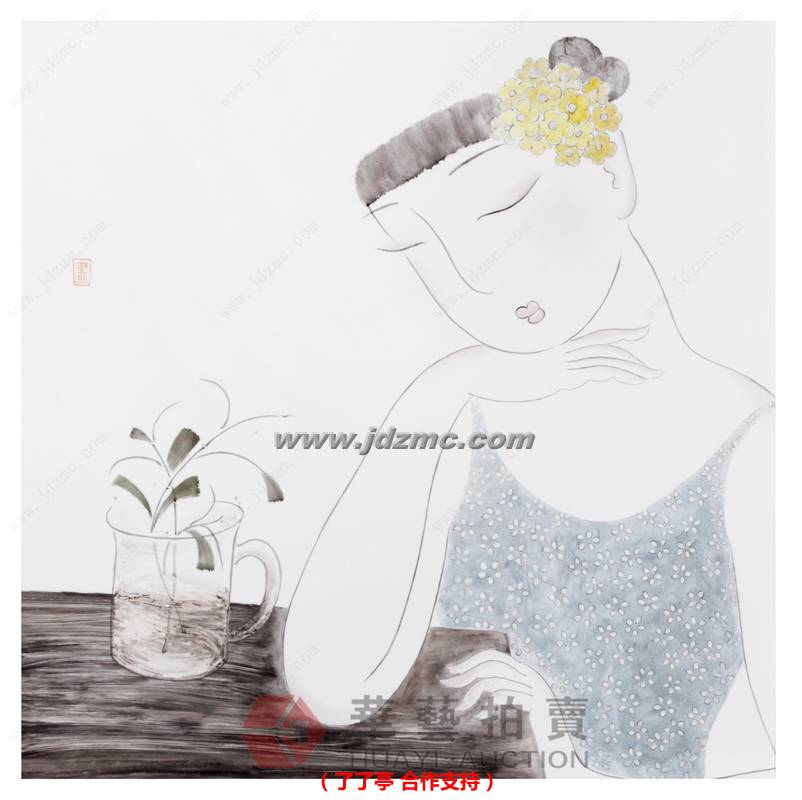 闲过•釉上彩瓷板 李婳