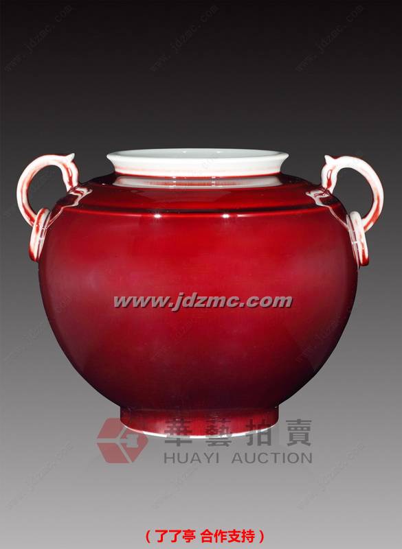 将军瓶•宝石红釉瓷瓶 邓希平