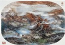 李林洪 团扇山水 釉上彩瓷板 成交价：--